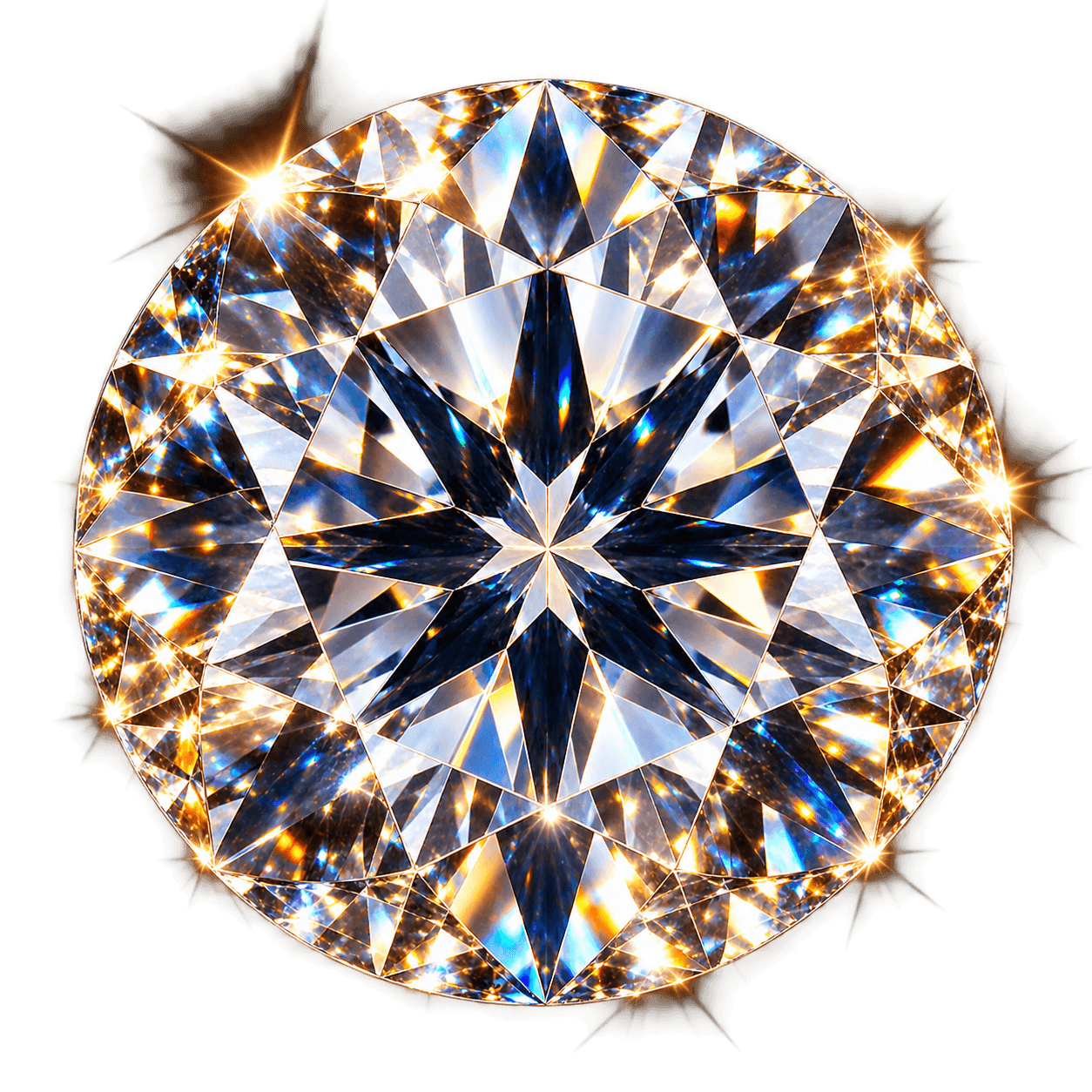 Brilliant-cut diamond, extreme macro