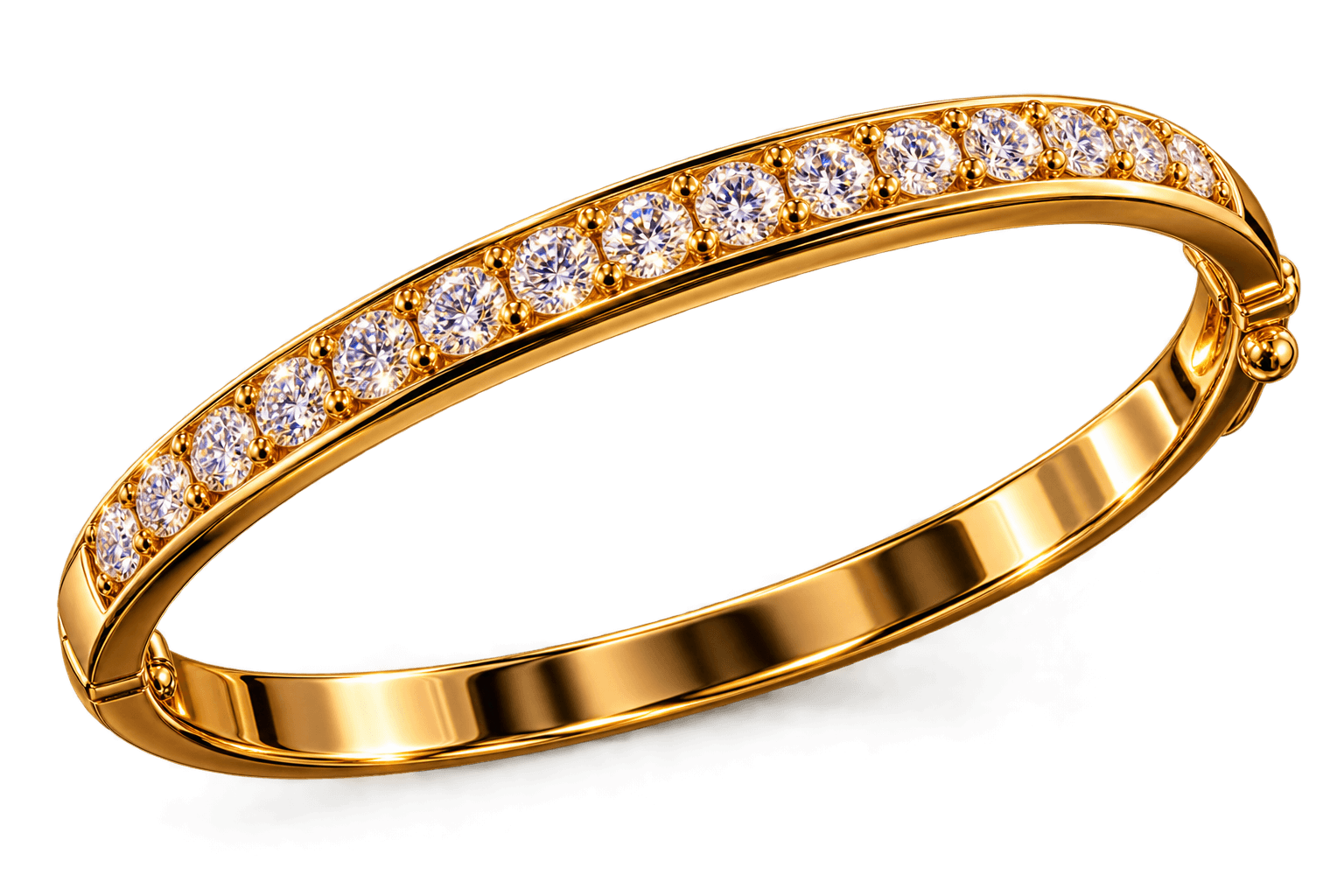 18K gold diamond-set bangle bracelet