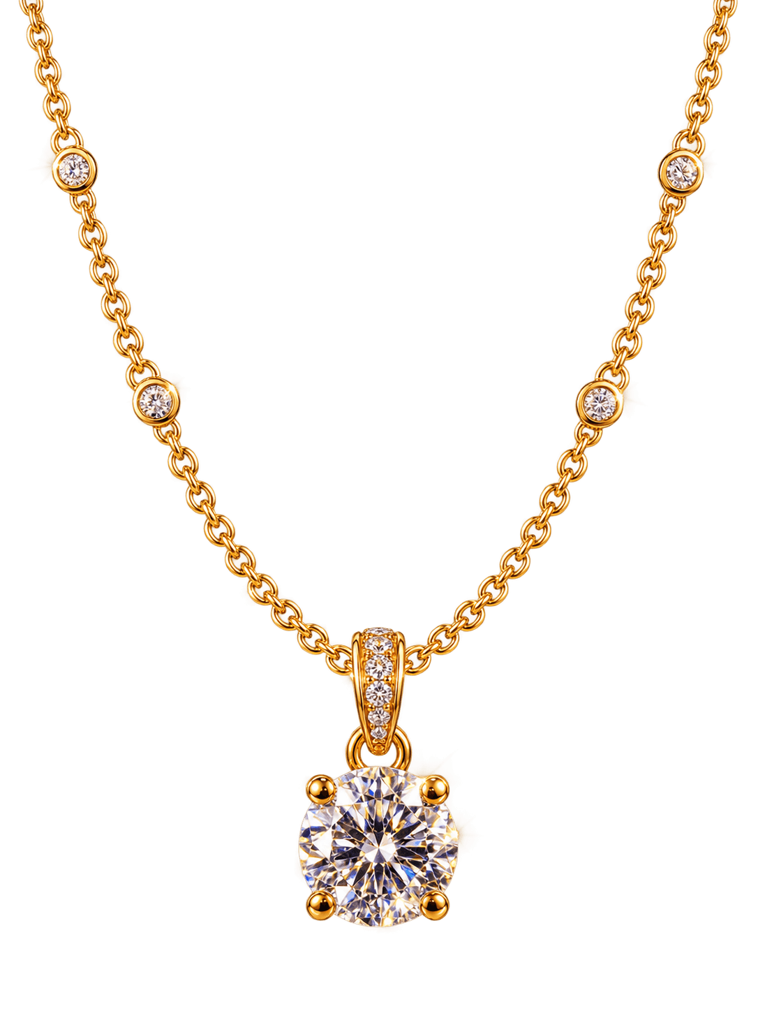 18K gold chain with diamond pendant